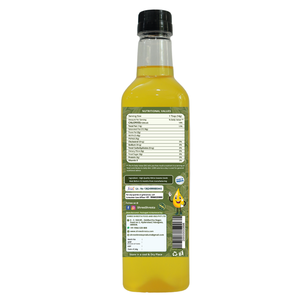 Wood-Pressed Sesame Oil (White)