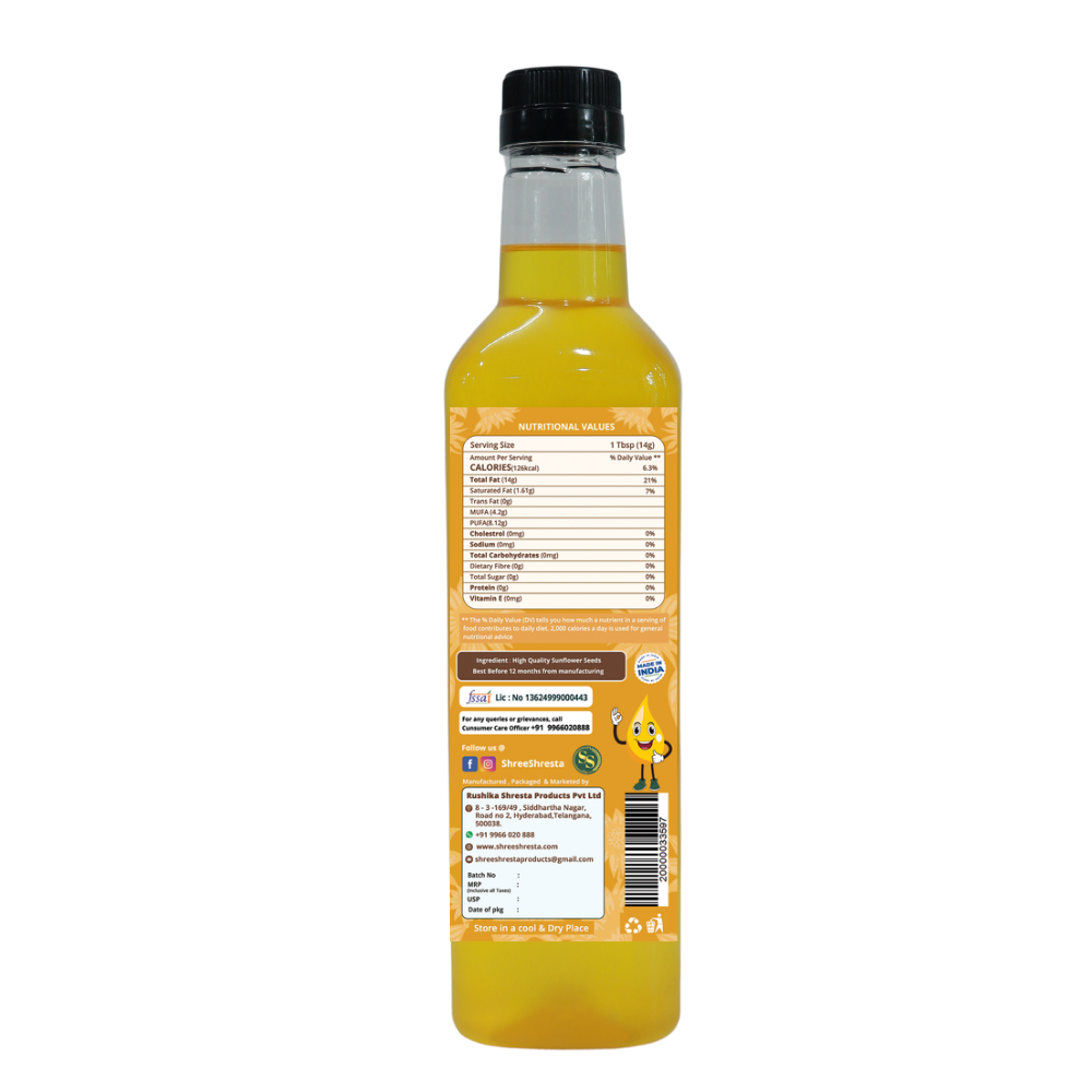 Wood-Pressed Sunflower Oil (Shellless, Chem-free)