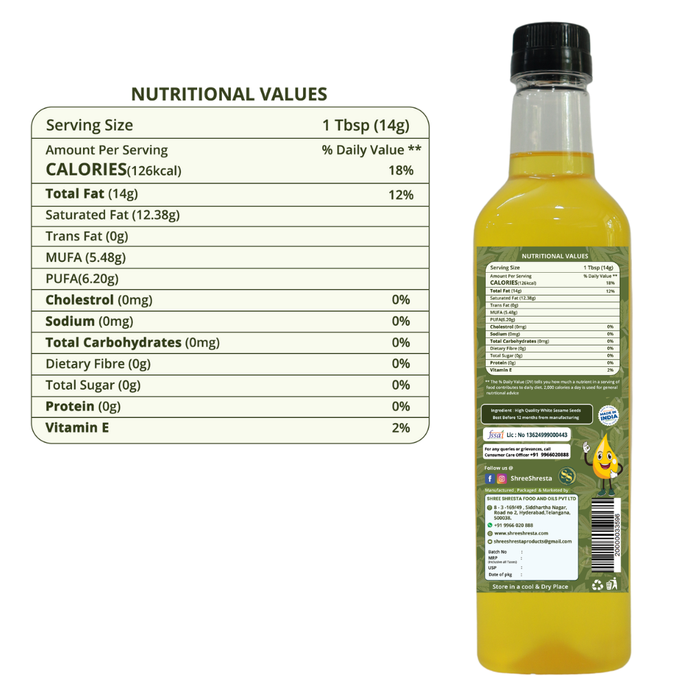 Wood-Pressed Sesame Oil (White)