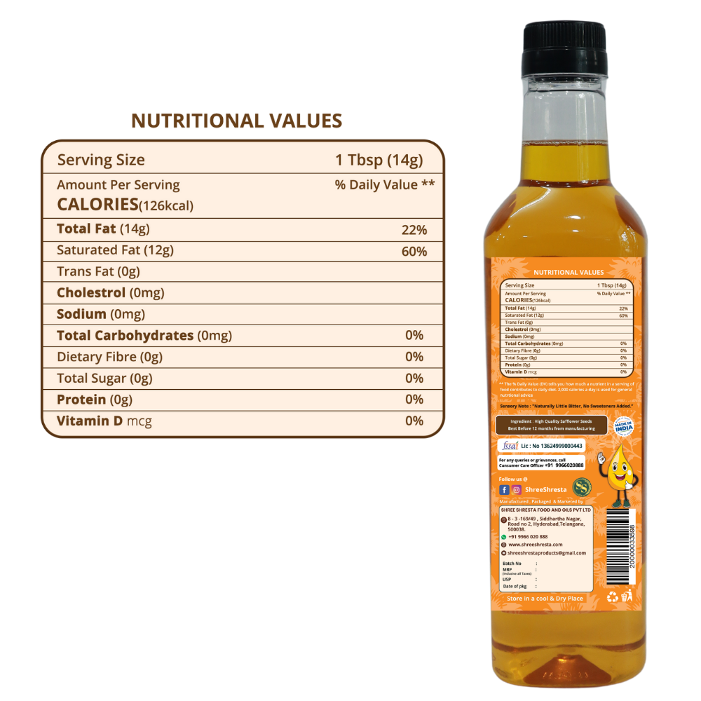 Wood-Pressed Safflower Oil (Kusuma)