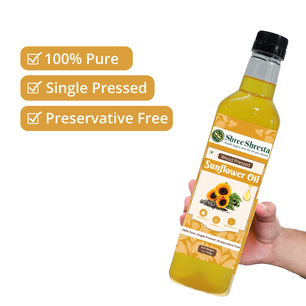 Wood-Pressed Sunflower Oil (Shellless, Chem-free)