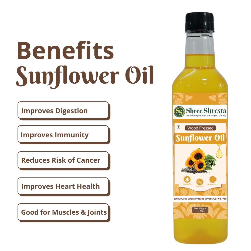 Wood-Pressed Sunflower Oil (Shellless, Chem-free)