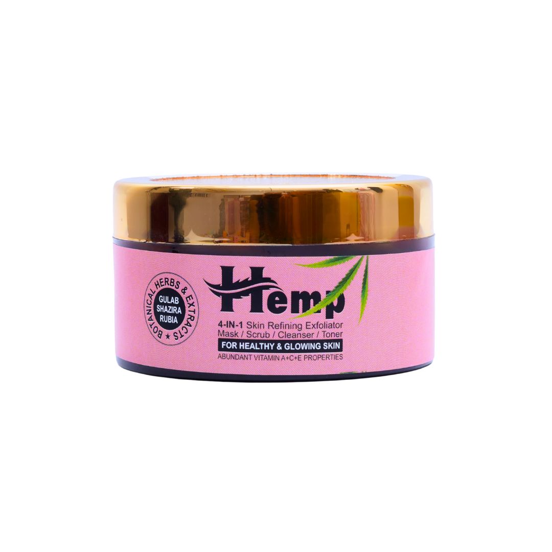 INDUS HEMP Gulab Shazira Rubia, 4-in-1 Skin Refining Exfoliator