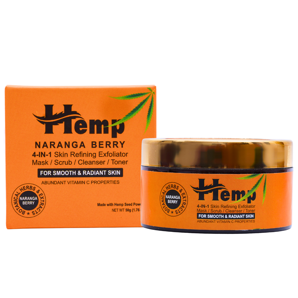 INDUS HEMP Naranga Berry, 4-in-1 Skin Refining Exfoliator