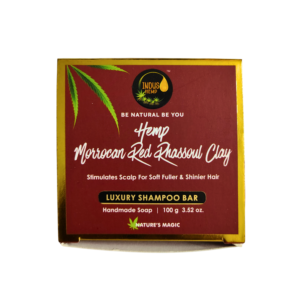 INDUS HEMP MOROCCAN RED RHASSOUL CLAY Shampoo Bar