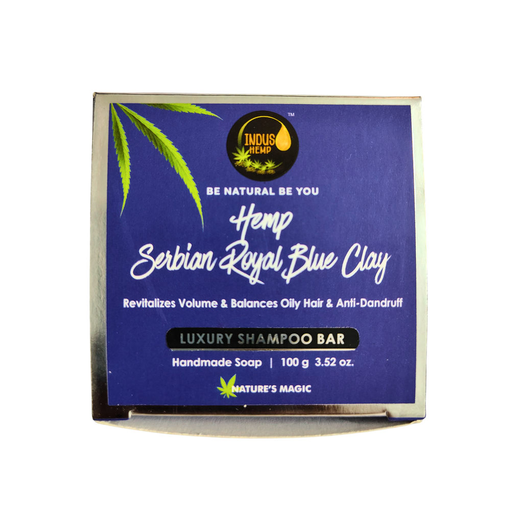INDUS HEMP SERBIAN ROYAL BLUE CLAY Shampoo Bar