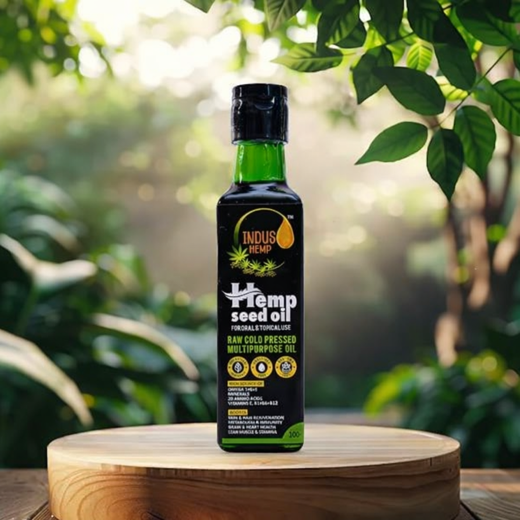 INDUS HEMP Raw Cold Pressed Pure Hemp Seed Oil