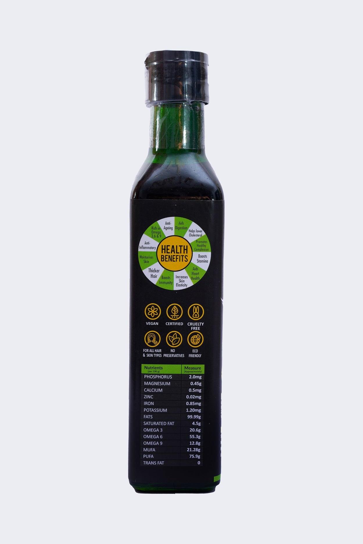 INDUS HEMP Raw Cold Pressed Pure Hemp Seed Oil
