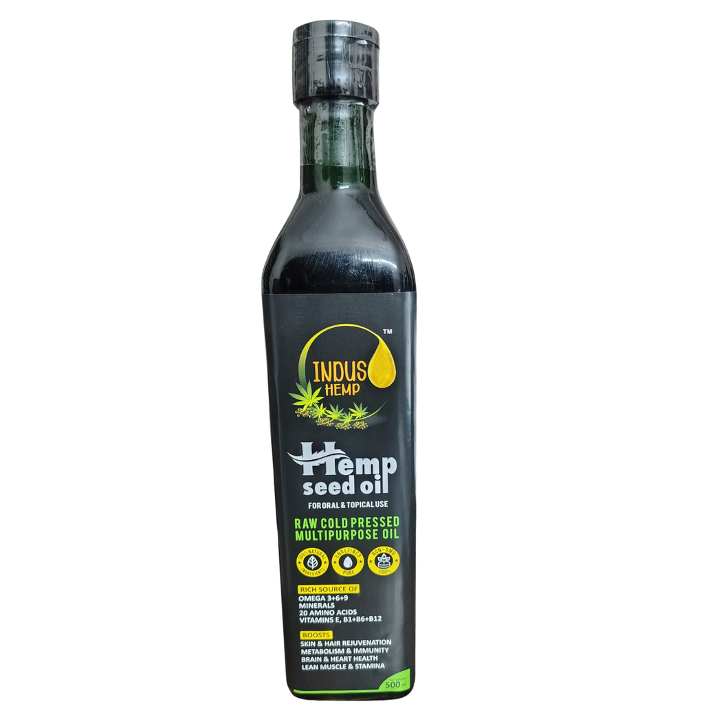 INDUS HEMP Raw Cold Pressed Pure Hemp Seed Oil